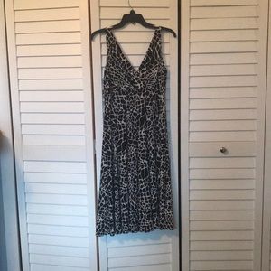 black and white giraffe print dress